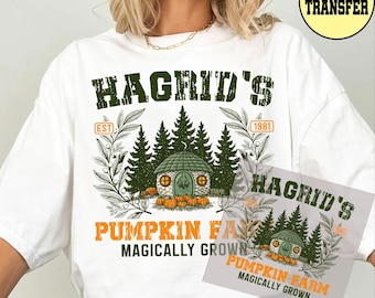 Hagrid's Pumpkin Farm DTF Transfer, Retro Fall Season, Ready To Press