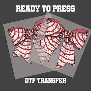 Christmas Cake Bow Dtf Transfer, Christmas Bow Coquette Cake Ready to Press Dtf Transfer, Christmas Cake Dtf Transfer image 1