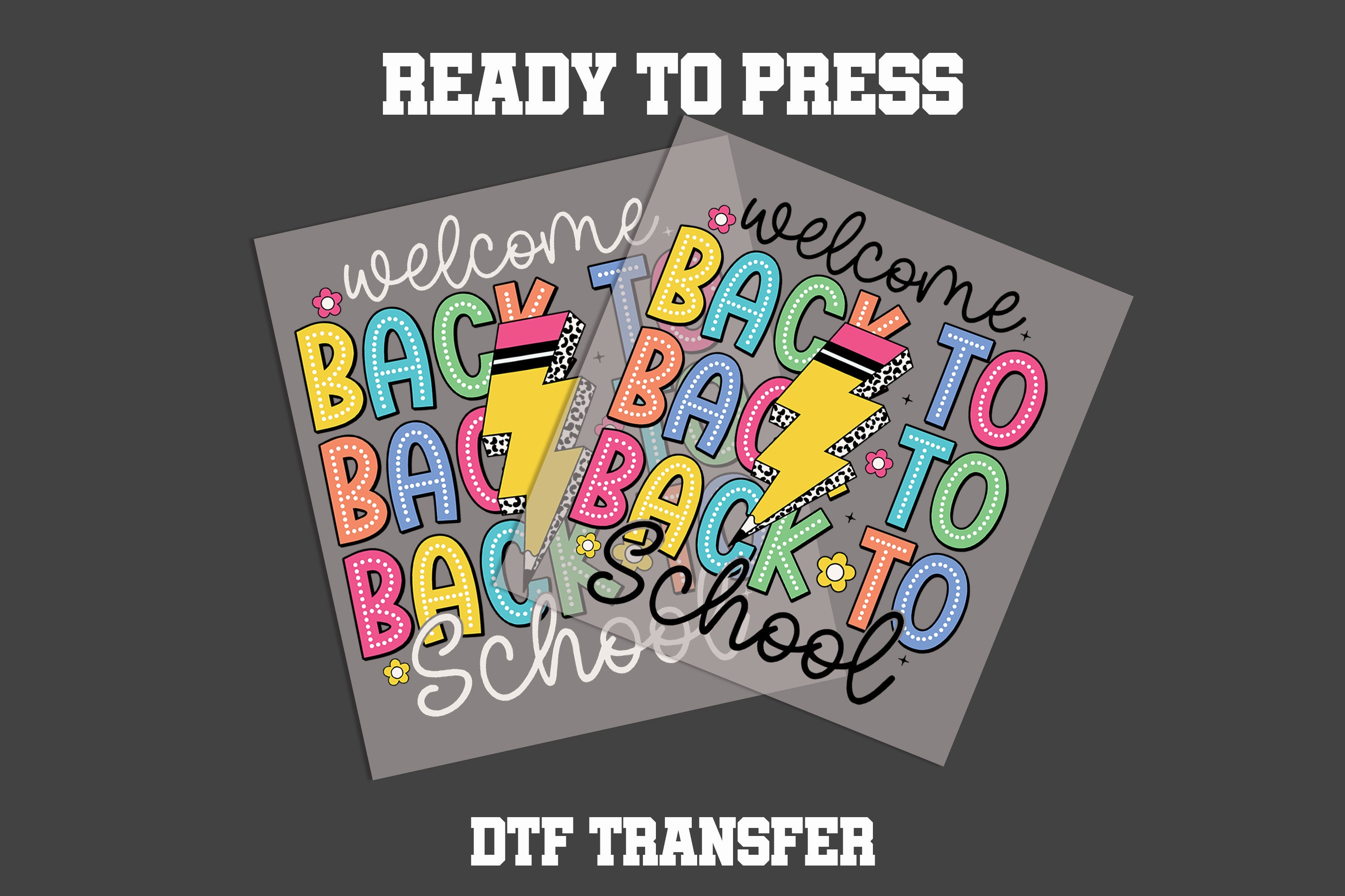Back to School DTF Transfer, First Day of School Heat Transfer, School Dtf Transfer, Acdc Back to School Dtf Ready to Press Transfer