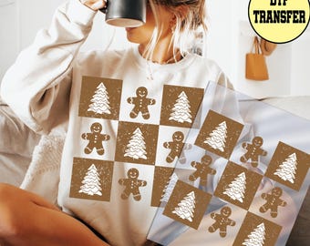 Christmas Gingerbread Read to Press Dtf, Matching Baking Holiday Transfer