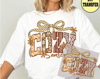 Cozy Season Dtf Transfers, Fall Girly DTF Transfer Ready To Press, Autumn Dtf Transfer