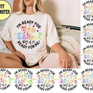 Dtf transfer kindergarten tshirt print, back to school print on demand, back to school dtf ready to press, PRE-K teacher dtf