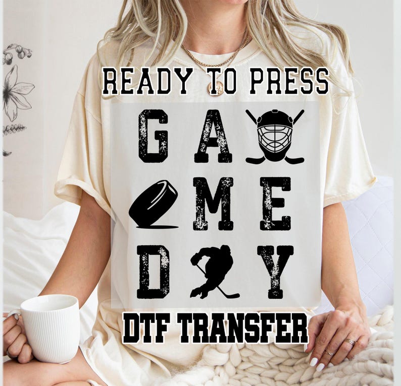 Game Day Hockey Dtf Transfer, Hockey Game Day Ready To Press Dtf Transfer, Sport Transfer image 2