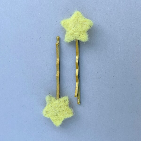 Felted Star Wand Bobby Pins for Hair