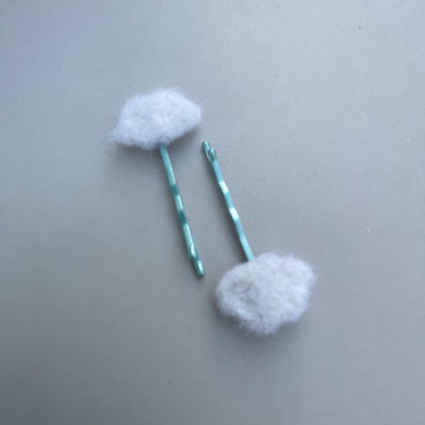 Felted Up In The Clouds Bobby Pins for Hair