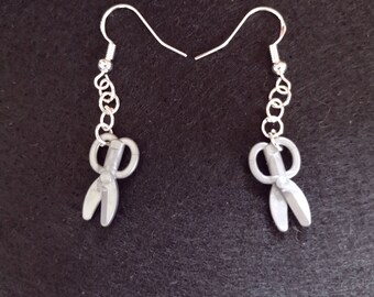 Scissor Earrings - gardening shears, stainless steel dangle earrings. hypoallergenic stainless steel