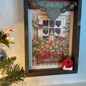 Weihnachtsdeko - Urlaub Wandkunst - Dekor für Kaminsims, Tisch oder Wand - Handgemacht, nachhaltig - Gastgeschenk - Rustikal, Landhausstil
