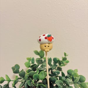 Plant buddy- Clay Mushroom Plant Stakes – Fun Plant Accessories & Gifts for Plant Parents **each one will vary