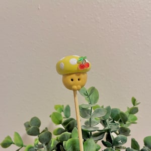 Plant buddy- Clay Mushroom Plant Stakes – Fun Plant Accessories & Gifts for Plant Parents **each one will vary