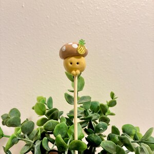 Plant buddy- Clay Mushroom Plant Stakes – Fun Plant Accessories & Gifts for Plant Parents **each one will vary