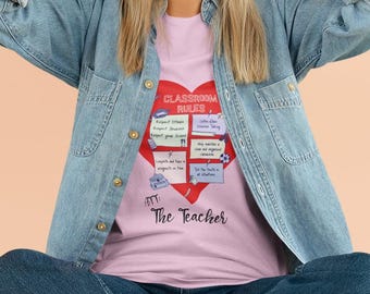 Classroom Rules Teacher Shirt, Personalized Teacher Shirt, Cute Teacher Gift, Back To School Shirt, Kindergarten Teacher Tee