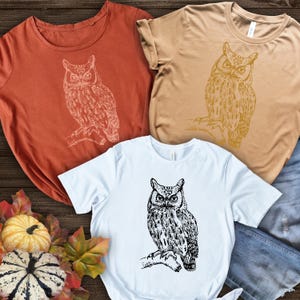 Rustic Apparel, Bird Lover Top, Boho Bird Shirt, great OWL Tee, Beach Shirt, Birding, Birder gift, Cute Owl Shirt,Animal Lover Shirt,Owl Tee