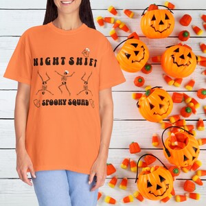 Comfort Colors® Night Shift Spooky Squad Shirt,Halloween Nurse Funny Shirt, Spooky Nurse Tee, Night Shift Nurse Apparel Gift for Her and Him