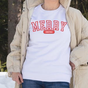 Merry Christmas Sweatshirt: Unisex Cotton-Blend Holiday Sweater