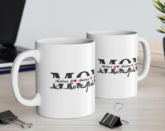 Personalized Mom Mug with Children Names, Custom Mothers Day Gifts, Birthday Gift for Mother, Mom Coffee Cup, 1st Mothers Day, Gift for Her
