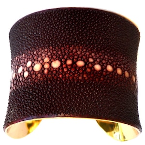 Stingray Gold Lined Cuff Bracelet in Burgundy Multiple Spine by UNEARTHED image 1