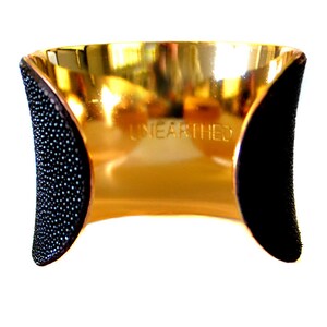 Black Stingray Gold Lined Cuff Bracelet by UNEARTHED image 3