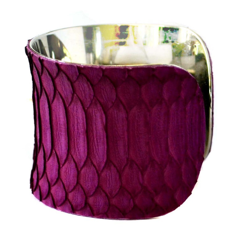 Snakeskin Cuff Bracelet in Matte Finish Violet by UNEARTHED image 2