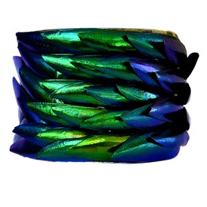 Jewel Beetle Wing Silver Lined Cuff Bracelet by UNEARTHED image 4
