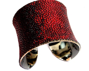 Red Metallic Stingray Cuff Bracelet - by UNEARTHED