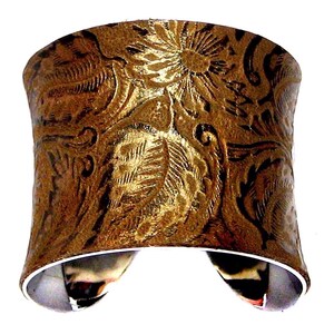 Gold Dusted Neo Victorian Leather Cuff - by UNEARTHED