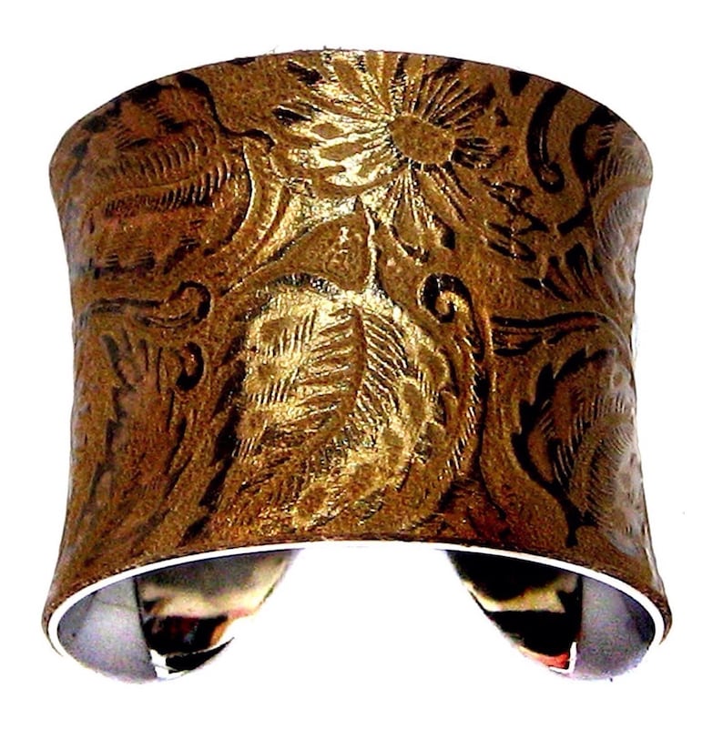 Gold Dusted Neo Victorian Leather Cuff by UNEARTHED image 1