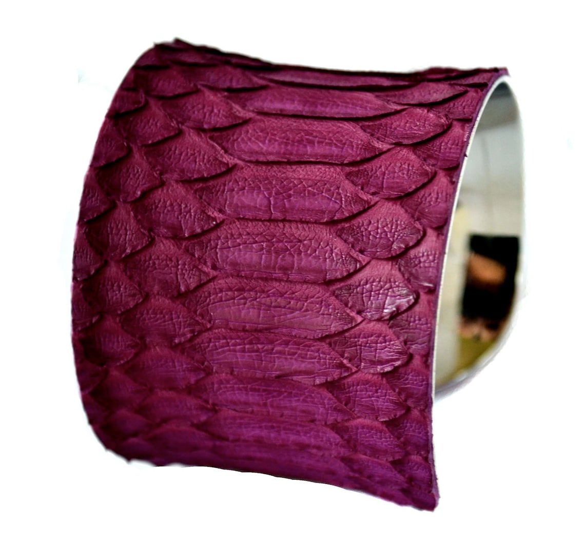 Snakeskin Cuff Bracelet in Matte Finish Violet by UNEARTHED Etsy