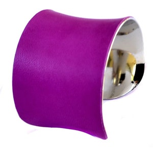 Dark Magenta Leather Cuff Bracelet by UNEARTHED image 5