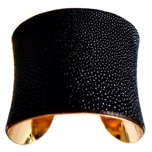 Black Stingray Gold Lined Cuff Bracelet - by UNEARTHED