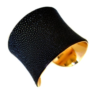 Black Stingray Gold Lined Cuff Bracelet by UNEARTHED image 2