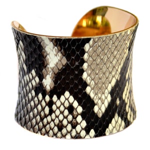 Natural Snakeskin Gold Lined Cuff Bracelet by UNEARTHED - Etsy