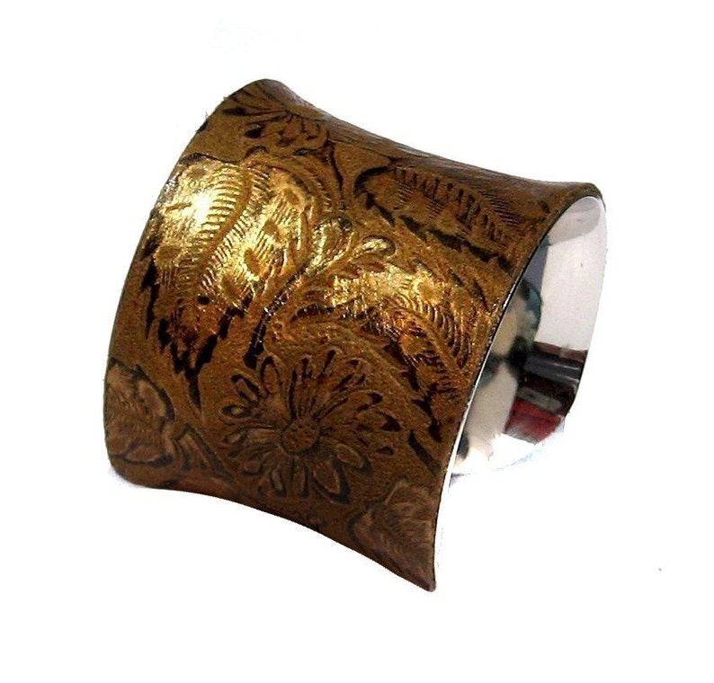 Gold Dusted Neo Victorian Leather Cuff by UNEARTHED image 5