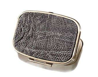 Genuine Grey Ostrich Leather Pillbox