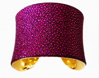 Metallic Magenta Stingray Cuff Bracelet - by UNEARTHED