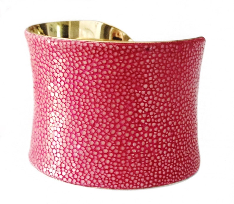 Pink Polished Stingray Cuff Bracelet by UNEARTHED image 2