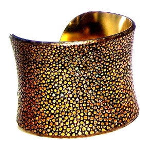 Metallic Gold Stingray Leather Cuff Bracelet Gold Lined by UNEARTHED image 5