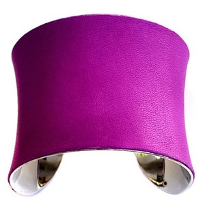 Dark Magenta Leather Cuff Bracelet by UNEARTHED image 1