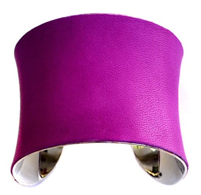 Dark Magenta Leather Cuff Bracelet by UNEARTHED image 1