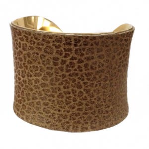 Olive Brown Textured Leather Cuff Bracelet by UNEARTHED image 9