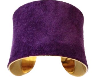 Suede Cuff Bracelet in Purple - by UNEARTHED