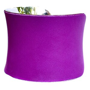 Dark Magenta Leather Cuff Bracelet by UNEARTHED image 4