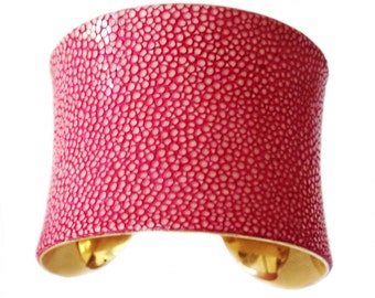 Pink Polished Stingray Cuff  Bracelet - by UNEARTHED