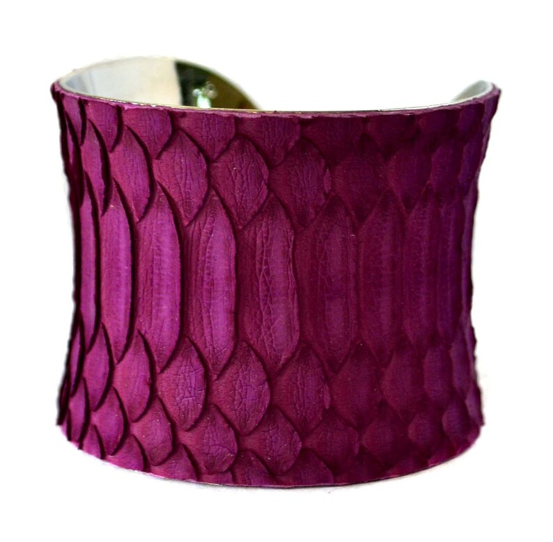 Snakeskin Cuff Bracelet in Matte Finish Violet by UNEARTHED image 5