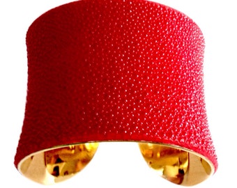 Bright Red Stingray Cuff Bracelet - by UNEARTHED