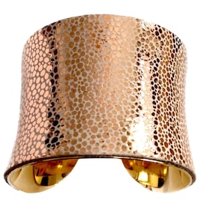 Rose Gold Metallic Leather Cuff Bracelet by UNEARTHED image 1