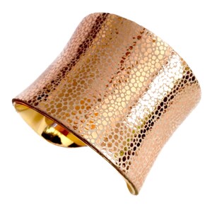 Rose Gold Metallic Leather Cuff Bracelet by UNEARTHED image 3