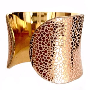Rose Gold Metallic Leather Cuff Bracelet by UNEARTHED image 5