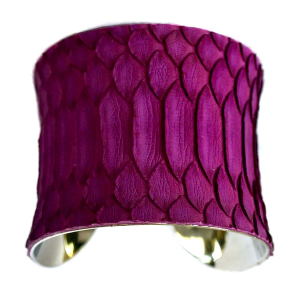 Snakeskin Cuff Bracelet in Matte Finish Violet - by UNEARTHED