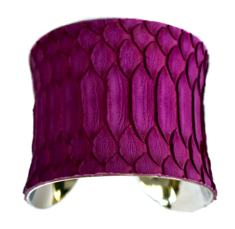 Snakeskin Cuff Bracelet in Matte Finish Violet by UNEARTHED image 1