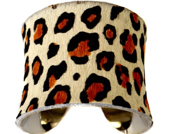 Cheetah Print Pony Hair Cuff Bracelet  - by UNEARTHED